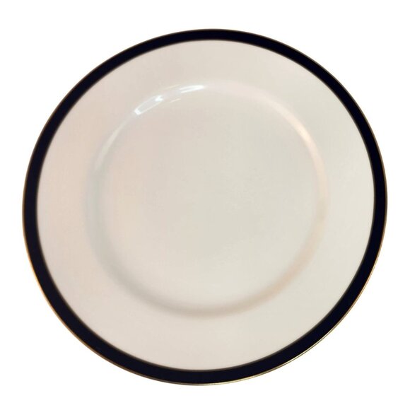 Royal Worcester Cavendish Blue Bone China Dinner Plate Gold Trim 1981 Made In En - Picture 11 of 12